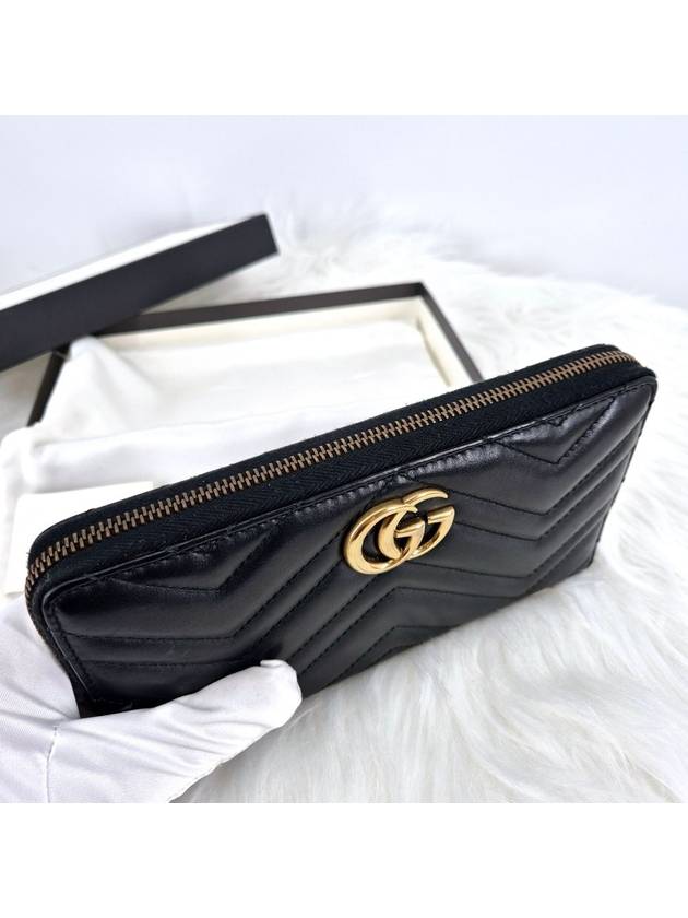 GG Marmont Matelasse Long Zipper Wallet Black - GUCCI - BALAAN 5