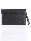 embossed Gancini Margot clutch bag black - SALVATORE FERRAGAMO - BALAAN 3