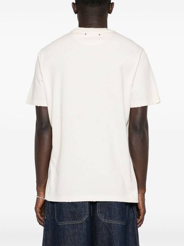 Gold Print Cotton Short Sleeve T-Shirt Heritage White - GOLDEN GOOSE - BALAAN 6