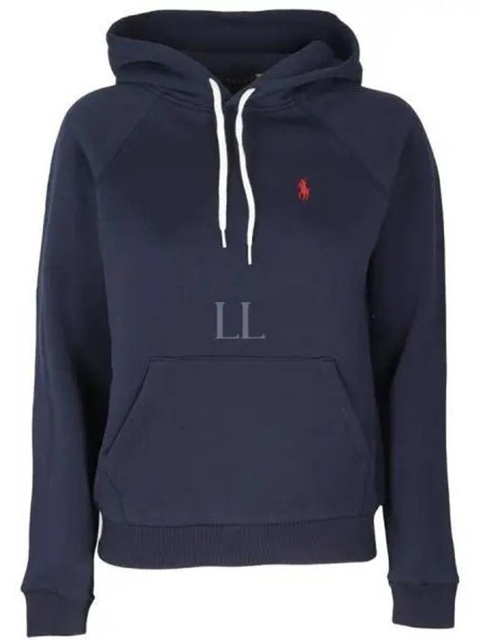 Embroidered Logo Cotton Blend Jersey Hoodie Navy - POLO RALPH LAUREN - BALAAN 2