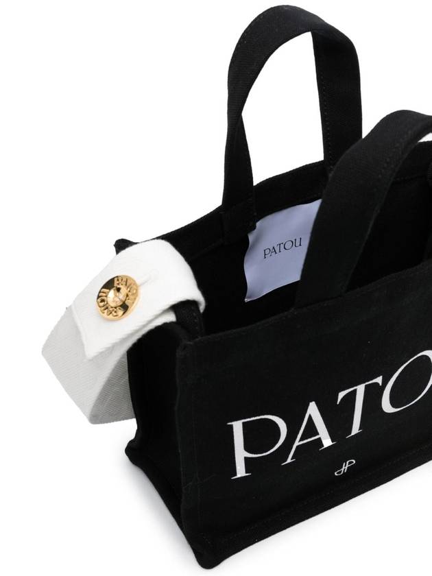 Logo Print Cotton Tote Bag Black - PATOU - BALAAN 5