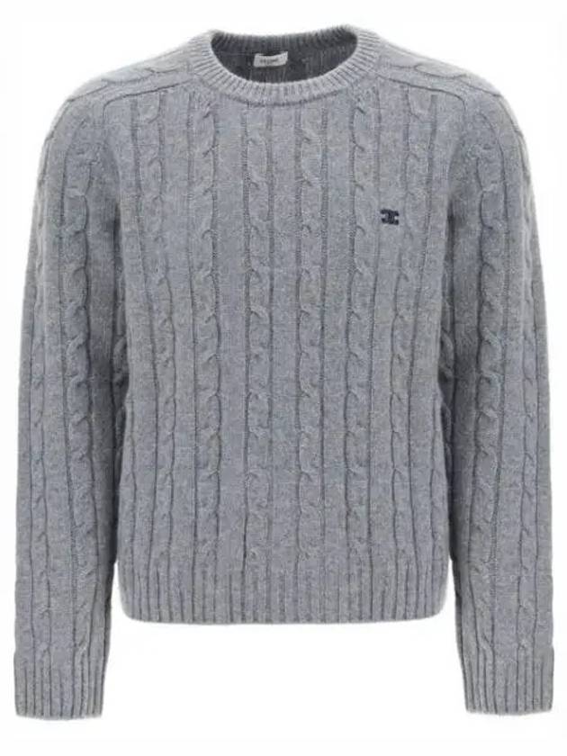 Triomphe Cashmere Cable-Knit Top Grey - CELINE - BALAAN 2