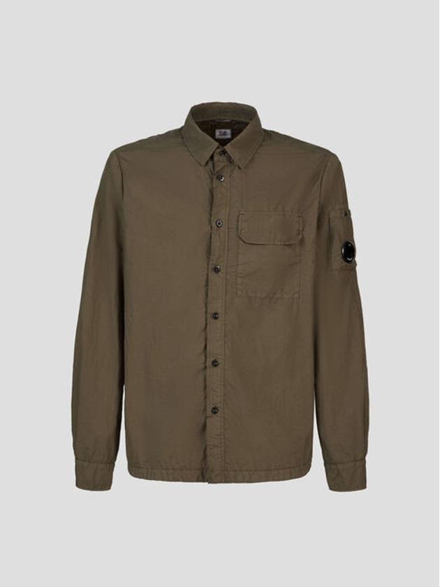 Tylon L Button Long Sleeve Shirt Green - CP COMPANY - BALAAN 6