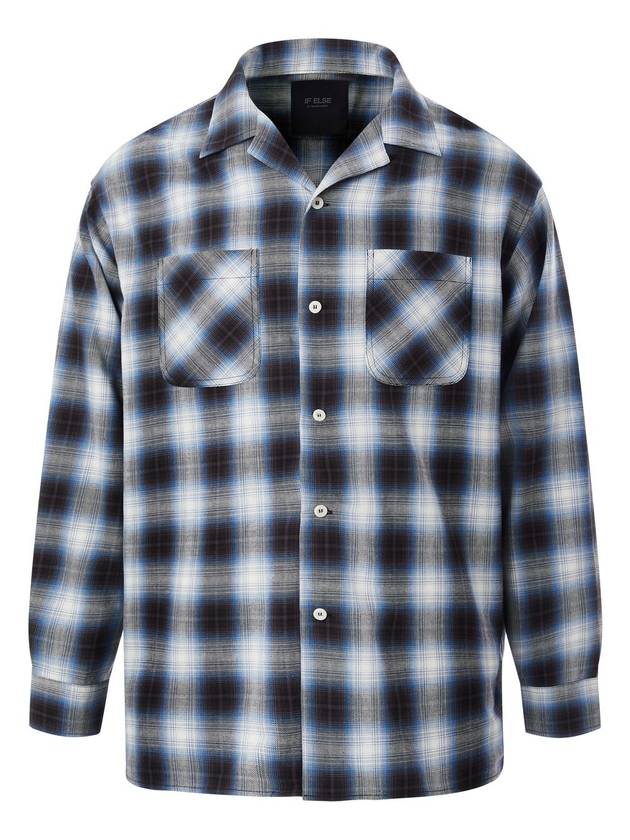 RESTOCK Ombre side zip up shirt blue check MSH2095 - IFELSE - BALAAN 1