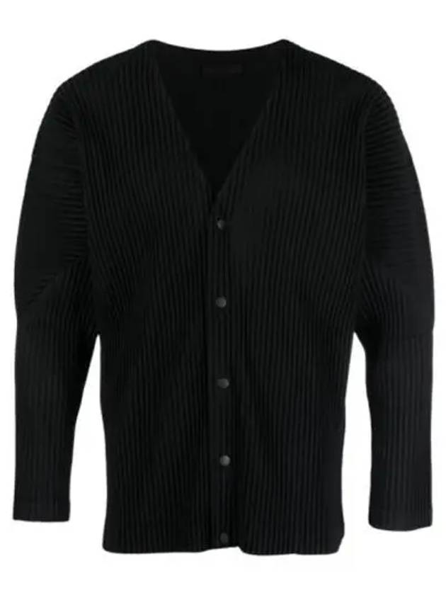 Pleated Button Cardigan Black - ISSEY MIYAKE - BALAAN 2