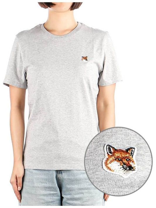 LW00105KJ0008 LIGHT GRAY MELANGE Women s Foxhead Short Sleeve T Shirt - MAISON KITSUNE - BALAAN 1