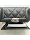 Women s Wallet Boy Leather Logo Half Black LUX2402171 - CHANEL - BALAAN 6