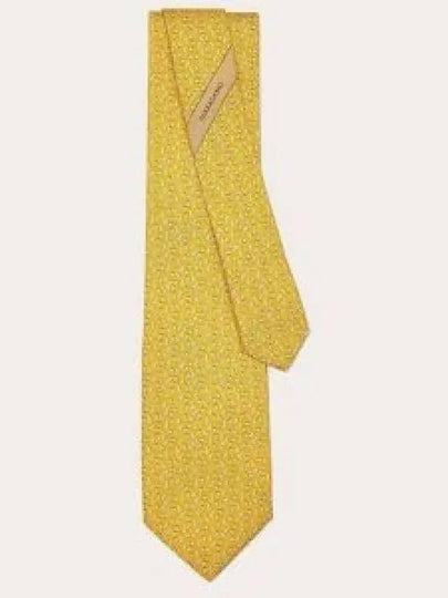 Giraffe Print Silk Tie Yellow - SALVATORE FERRAGAMO - BALAAN 2