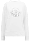 Crystal Logo Cotton Sweatshirt Off White - MONCLER - BALAAN 3