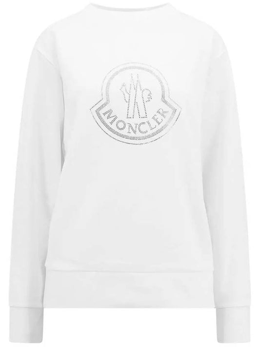 Crystal Logo Sweatshirt Off White - MONCLER - BALAAN 2