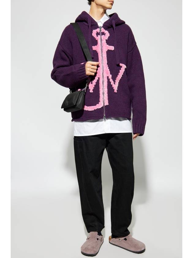 Anchor Logo Zip-Up Hoodie Purple - JW ANDERSON - BALAAN 3