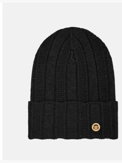 Medusa Chunky Rib Knit Beanie Black - VERSACE - BALAAN 2