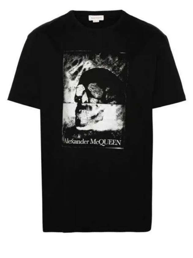 Skull Print Short Sleeve T-Shirt Black - ALEXANDER MCQUEEN - BALAAN 2