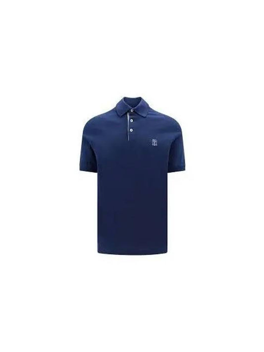 Logo Cotton Polo Shirt Navy - BRUNELLO CUCINELLI - BALAAN 2