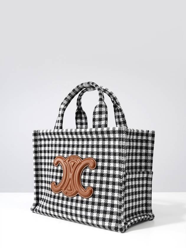 Triomphe Small Tote Bag White Black - CELINE - BALAAN 6