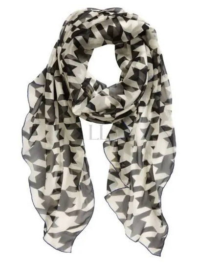 Houndstooth Silk Scarf Black - BURBERRY - BALAAN 2