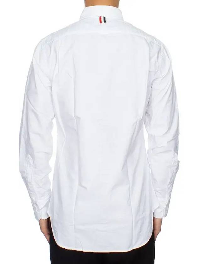 Men's Logo Patch Classic Cotton Long-Sleeve Shirt White - THOM BROWNE - BALAAN 4