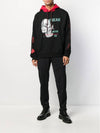 Men's Freak Print Cotton Hoodie Black - MARCELO BURLON - BALAAN 4