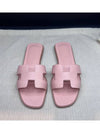 Oran Leather Sandals Rose Pale - HERMES - BALAAN 3