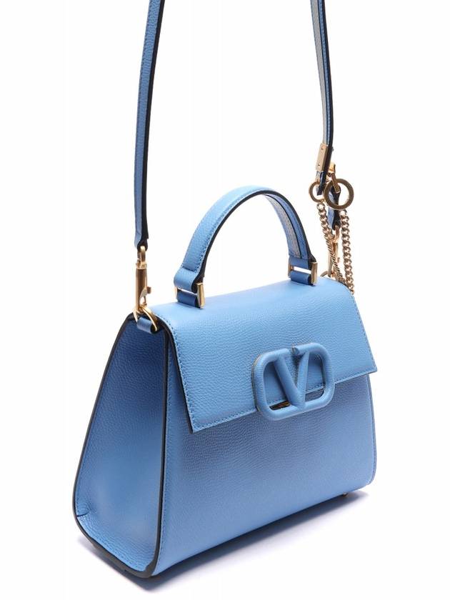 Women's Small V Sling Tote Cross Bag Blue - VALENTINO - BALAAN 4