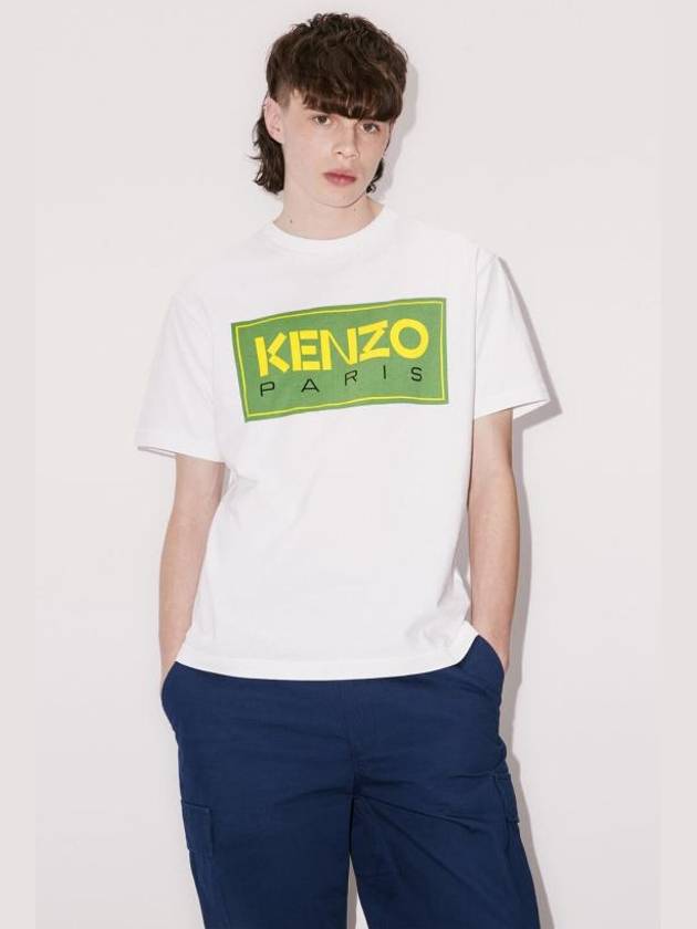 Paris Logo Print Cotton Short Sleeve T-Shirt White - KENZO - BALAAN 5