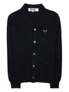 Men's Black Heart Wappen Wool Cardigan P1N024 BLACK - COMME DES GARCONS - BALAAN 10