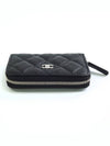 Classic Zipped Coin Purse Grained Calfskin Silver Black - CHANEL - BALAAN 6