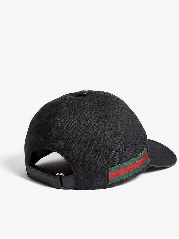 Original GG Web Supreme Canvas Baseball Ball Cap Black - GUCCI - BALAAN 3