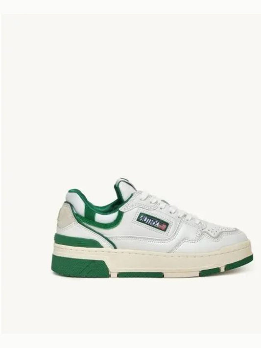 Men's CLC Leather Low Top Sneakers Green White - AUTRY - BALAAN 2