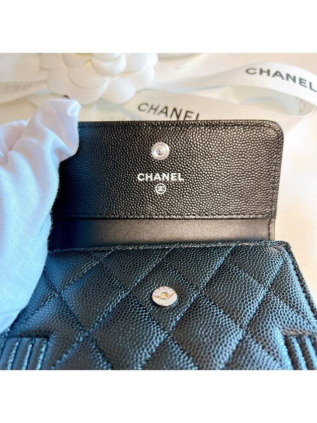 Boy  Small Flap Wallet Caviar Leather & Ruthenium Black - CHANEL - BALAAN 9