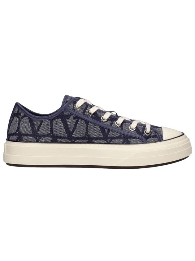 Totalloop Effect Low Top Sneakers Denim Blue - VALENTINO - BALAAN 1