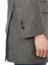 Women's Flannel Sports Wool Double Coat Medium Grey - THOM BROWNE - BALAAN 11