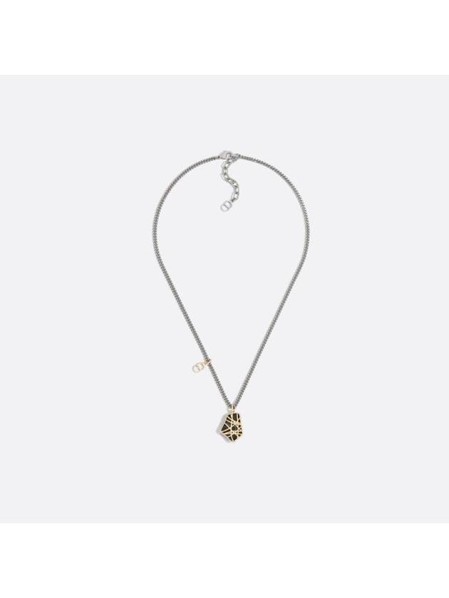 Cannage Pendant Necklace Silver - DIOR - BALAAN 1