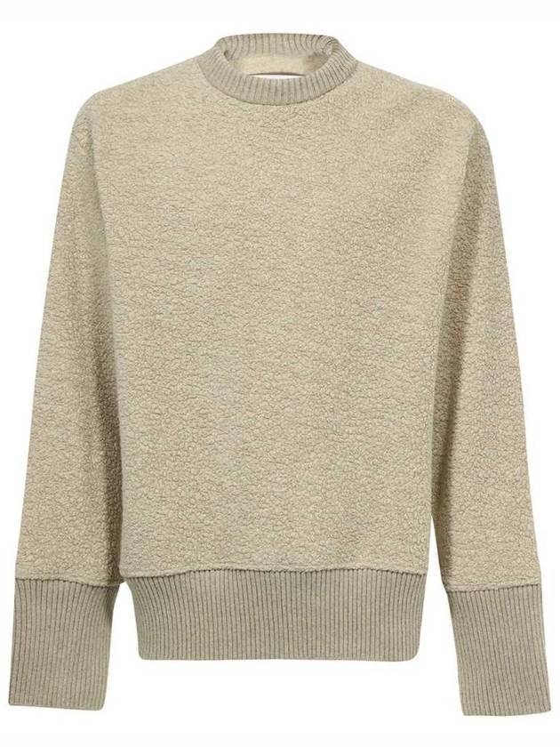 Men's Fleece Crew Neck Knit Top Beige - JIL SANDER - BALAAN 1