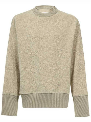 Men's Fleece Crew Neck Knit Top Beige - JIL SANDER - BALAAN 1