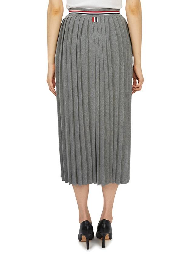 Cotton Stripe Pleated Skirt Grey - THOM BROWNE - BALAAN 5