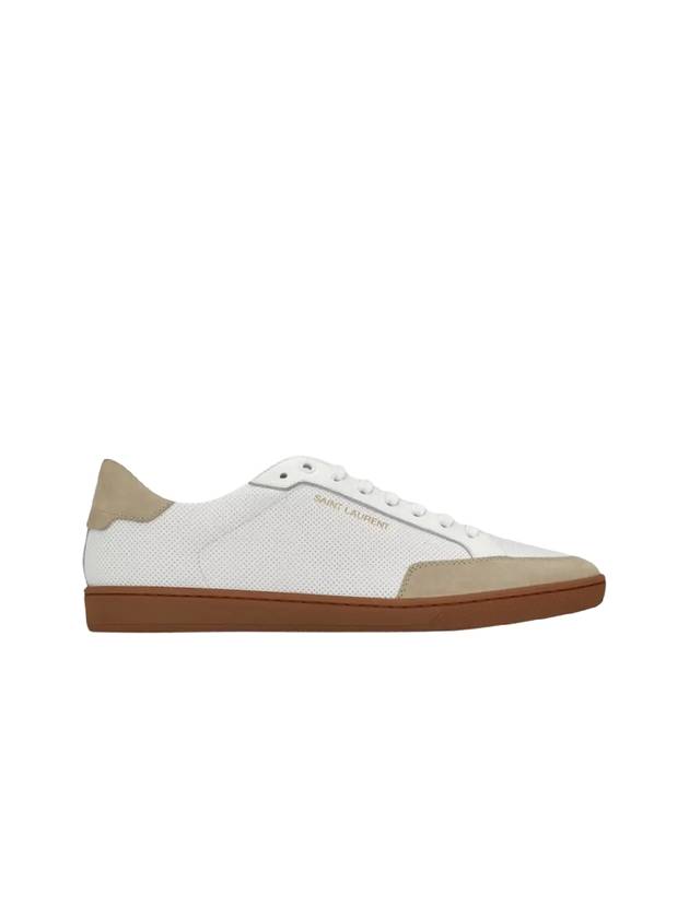 Court Classic Perforated Beige Tab Low Top Sneakers White - SAINT LAURENT - BALAAN 2