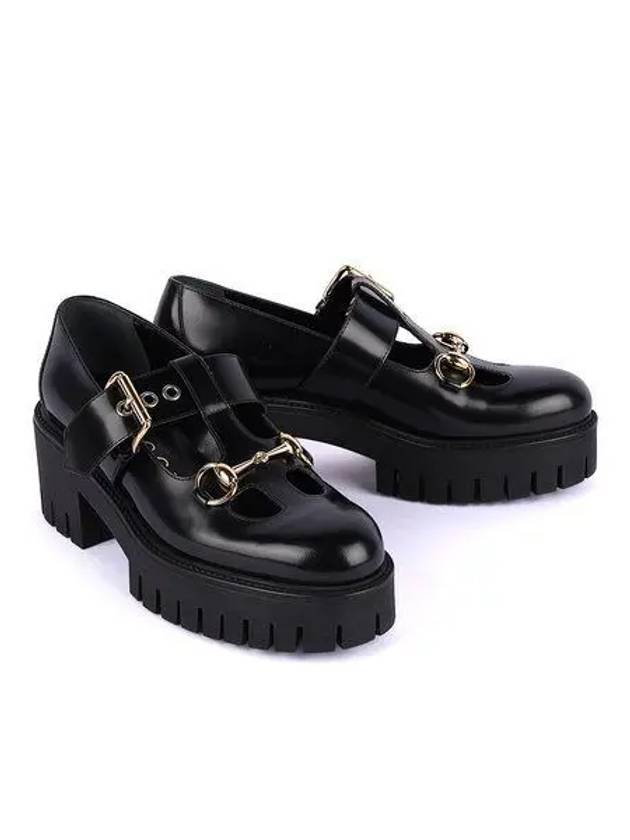 Horsebit Mary Jane High Loafers Black - GUCCI - BALAAN 2