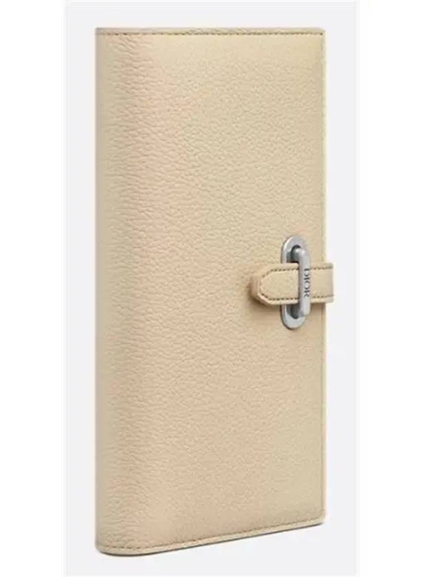 Normandy Vertical Calfskin Bifold Long Wallet Beige - DIOR - BALAAN 3