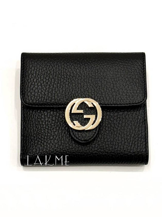 GG Interlocking Half Wallet Black - GUCCI - BALAAN 2