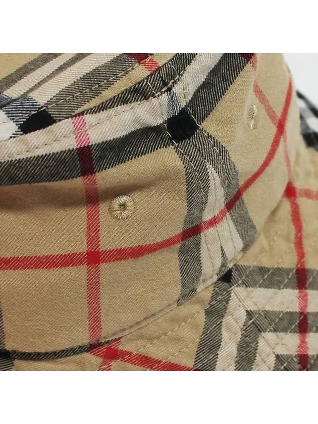 Check Cotton Bucket Hat Beige - BURBERRY - BALAAN 4