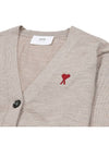 Heart Logo Wool Cardigan Brown - AMI - BALAAN 4