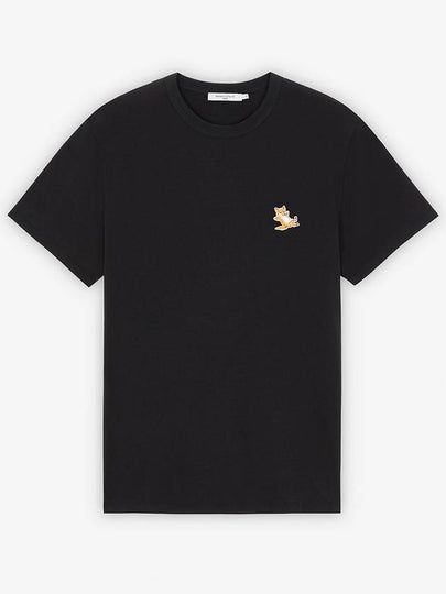 Chillax Fox Patch Classic Short Sleeve T-Shirt Black - MAISON KITSUNE - BALAAN 2