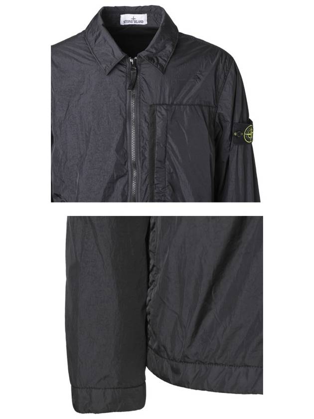 Garment Dyed Crinkle Reps Recycled Nylon Jacket Black - STONE ISLAND - BALAAN 6