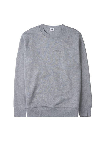 Embroidered Logo Cotton Sweatshirt Grey - CP COMPANY - BALAAN 1