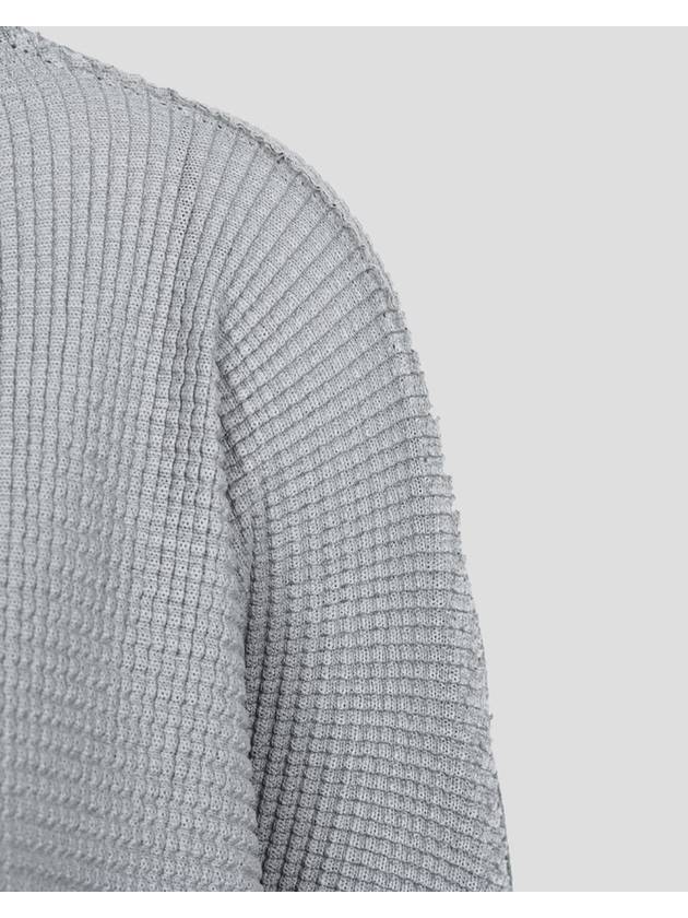 Me Basket Knit Stretch Pleats High Neck Short Sleeve Top Gray Free Size August 24 - ISSEY MIYAKE - BALAAN 7