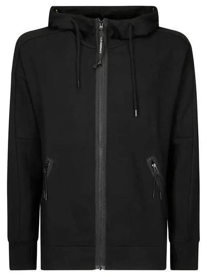 Diagonal Raised Fleece Zip-Up Hoodie Black - CP COMPANY - BALAAN 2