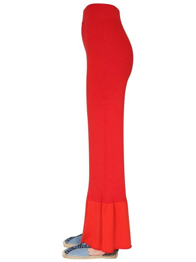 Women's Knit Flare Wide Pants Red - STELLA MCCARTNEY - BALAAN 4