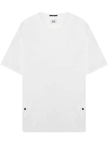 Lens Side Pocket Short Sleeve T-Shirt White - CP COMPANY - BALAAN 1