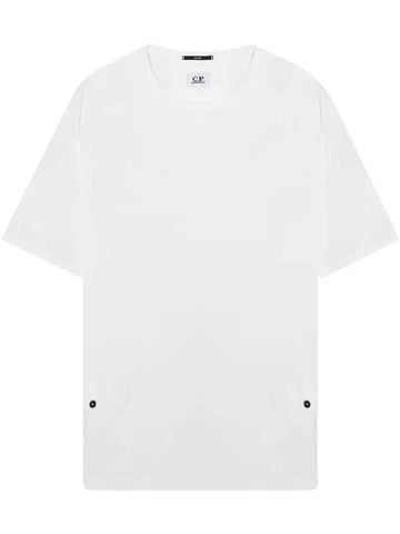 Lens Side Pocket Short Sleeve T-Shirt White - CP COMPANY - BALAAN 1